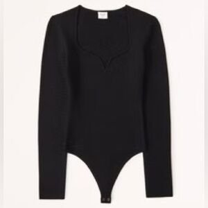 Abercrombie & Fitch Sweetheart Sweater Bodysuit - XXS Black